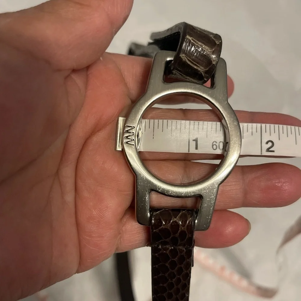 Nine West Genuine Snake Simulated Leather Lining Women belt Medium Brawn